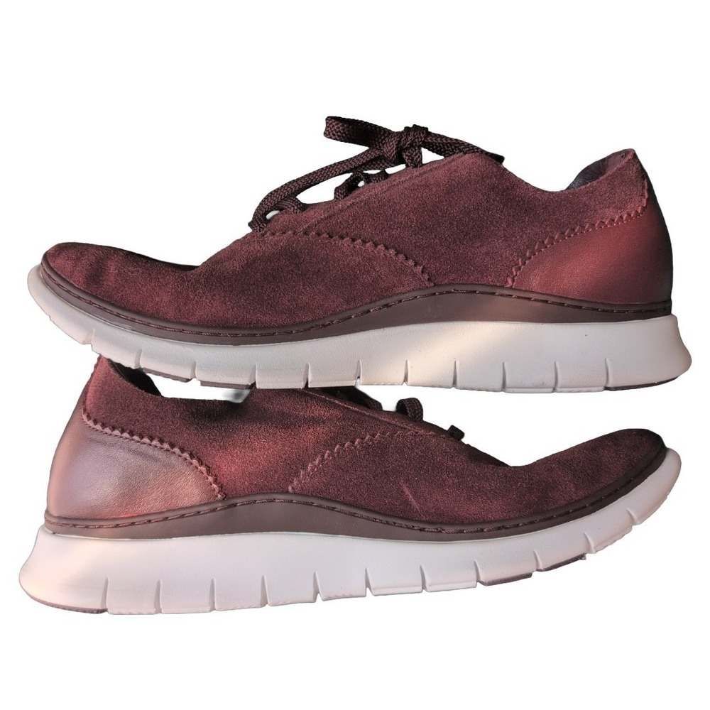 Vionic Fresh Tayler Burgundyâ Maroon Lace Up Suede Comfort Sneaker Size 10 Flaw
